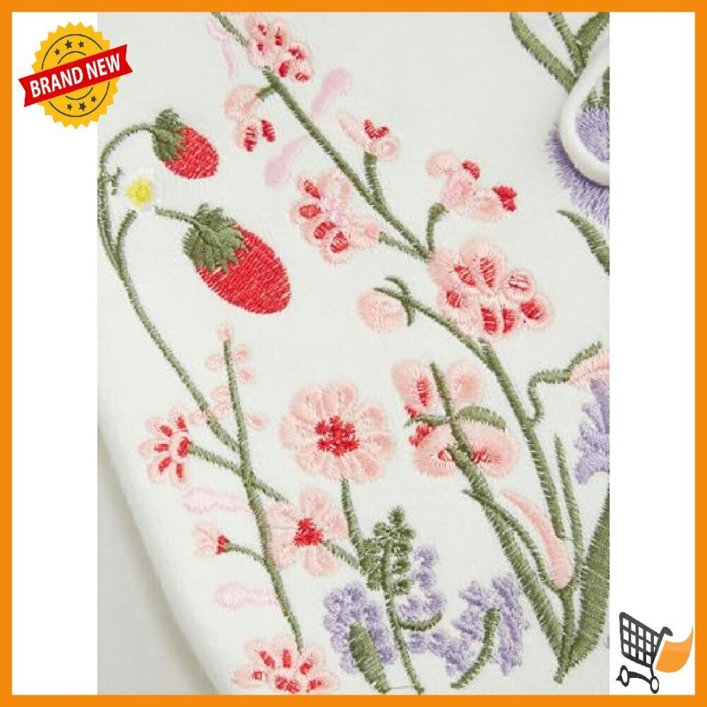 Floral Embroidery Tie Front Sweater Vest Sleeveless Knit Top - Picture 4 of 7